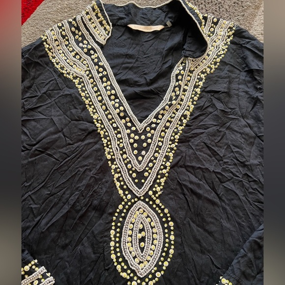 Soft Surroundings Beaded V Neck Coastal Tunic Top - Picture 4 of 5